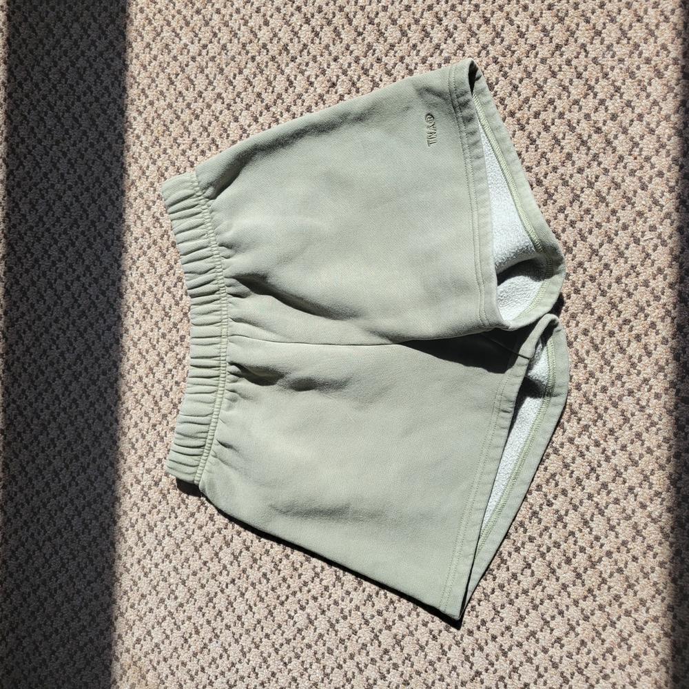 TNA cozy fleece olive green shorts